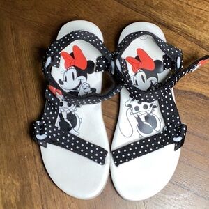 Disney Black and White Minnie Mouse Sandals